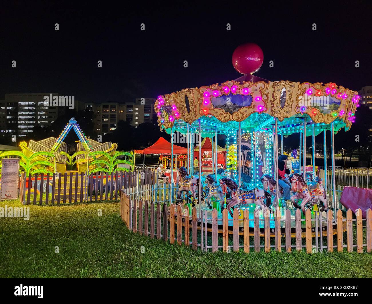 A Carnival Rides market at Woodlands region in Singapore at night Stock ...