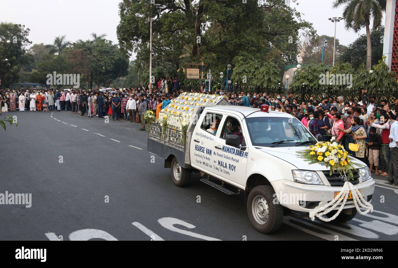Mamata Banerjee Chief Minister of West Bengal and Mourners gather
