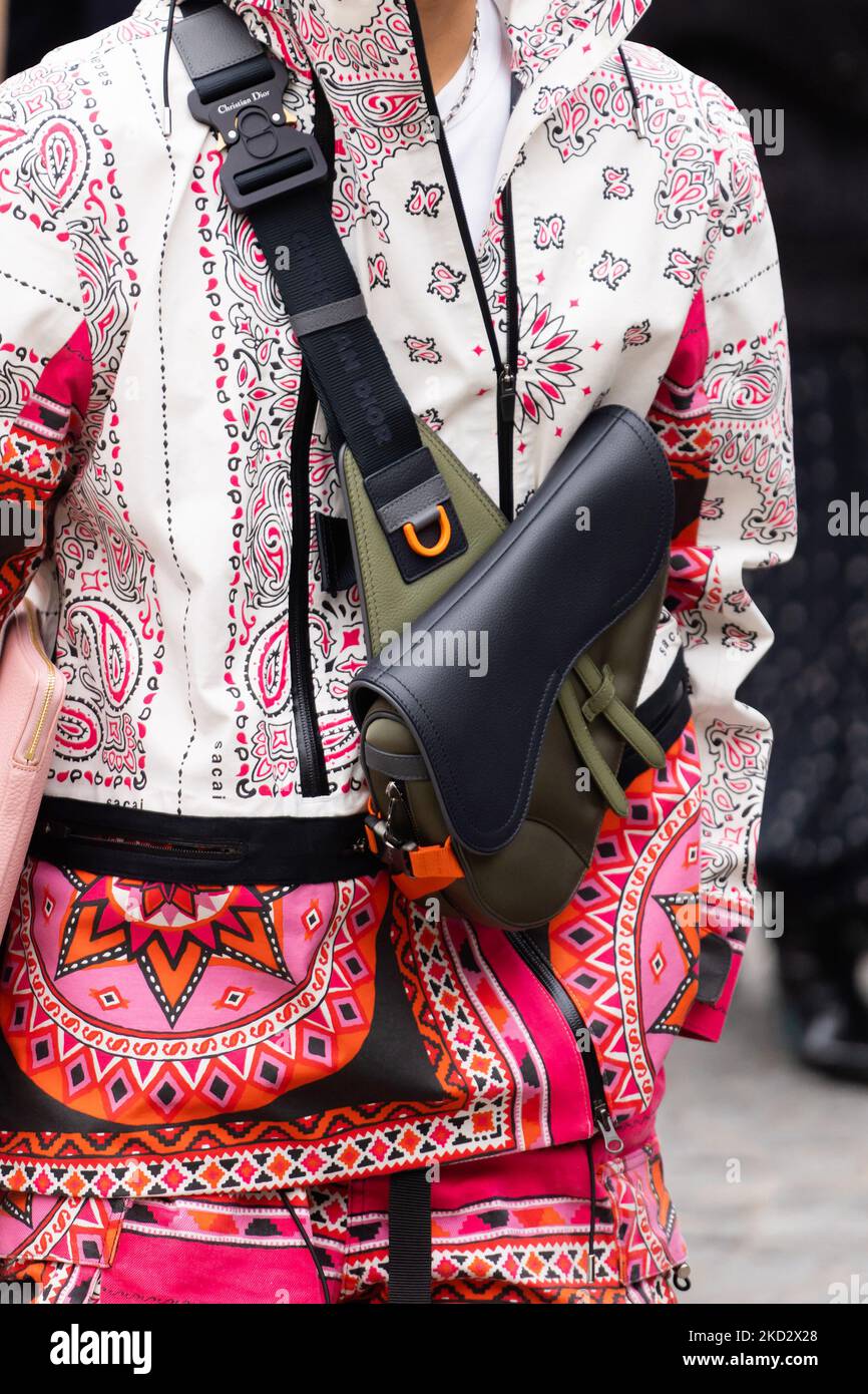 Street style dior saddle bag hi-res stock photography and images