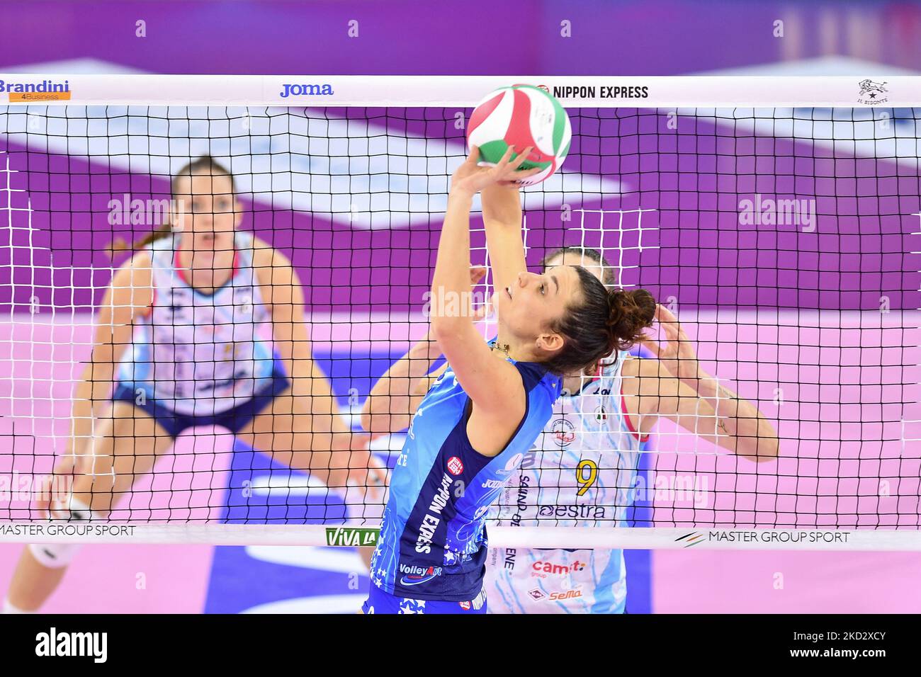 Carlotta Cambi (Il Bisonte Firenze) during the Volleyball Italian Serie A1 Women match Il Bisonte Firenze vs Savino Del Bene Scandicci on February 16, 2022 at the Pala Wanny in Florence, Italy (Photo by Lisa Guglielmi/LiveMedia/NurPhoto) Stock Photo