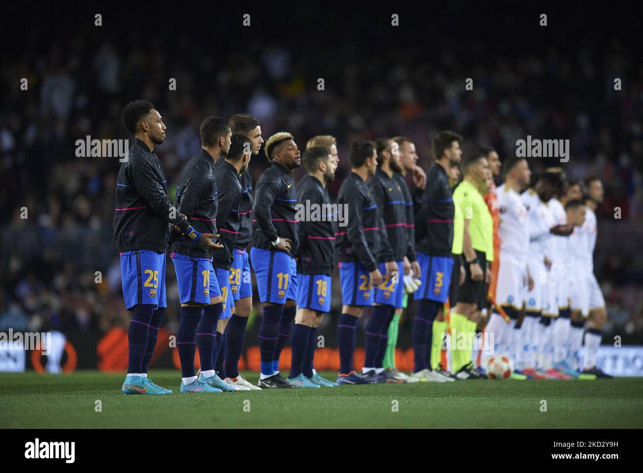 Players pose prior the UEFA Europa League Knockout Round PlayOff Leg