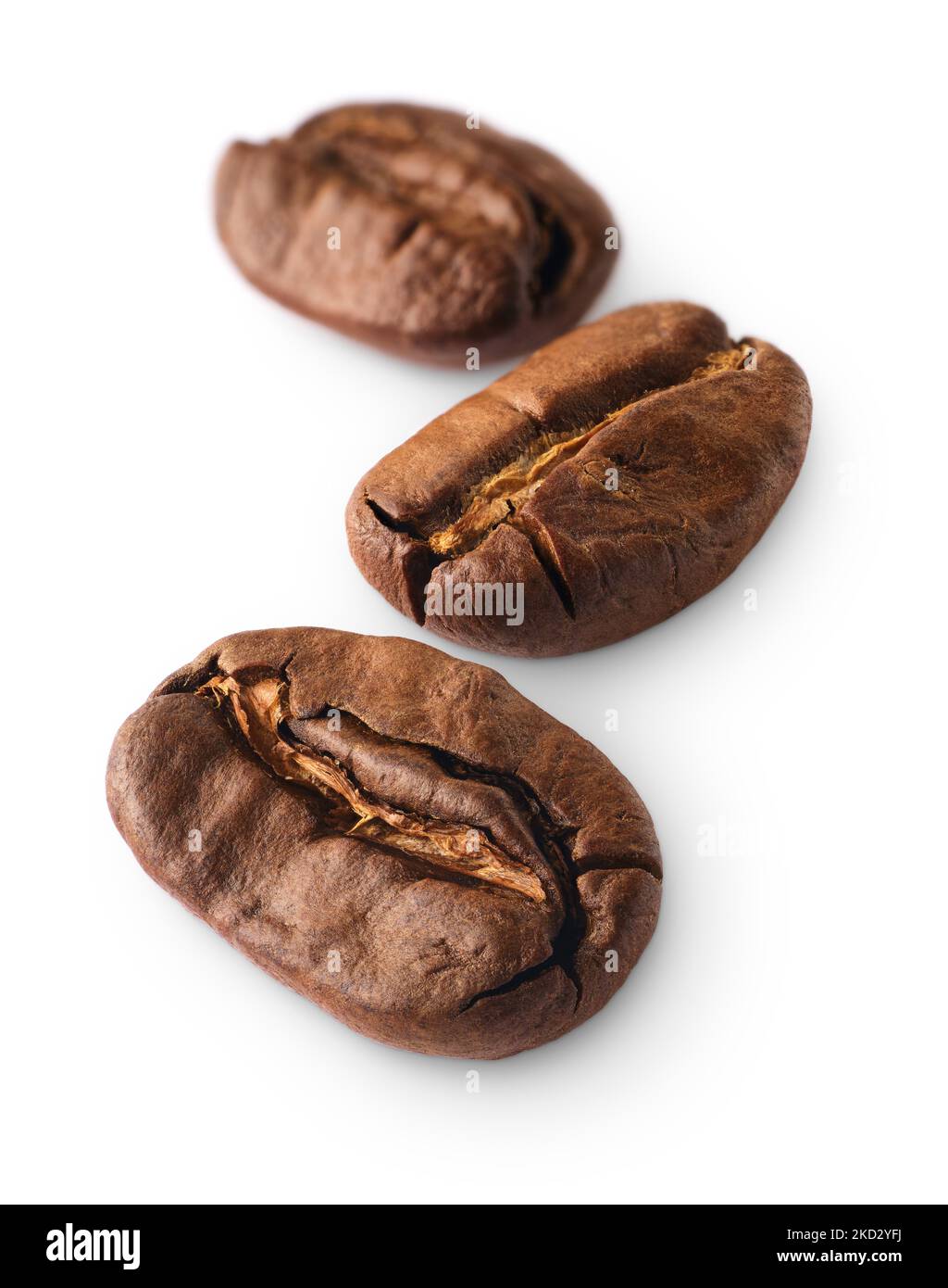Group of roasted arabica coffee beans, isolated on white background Stock Photo
