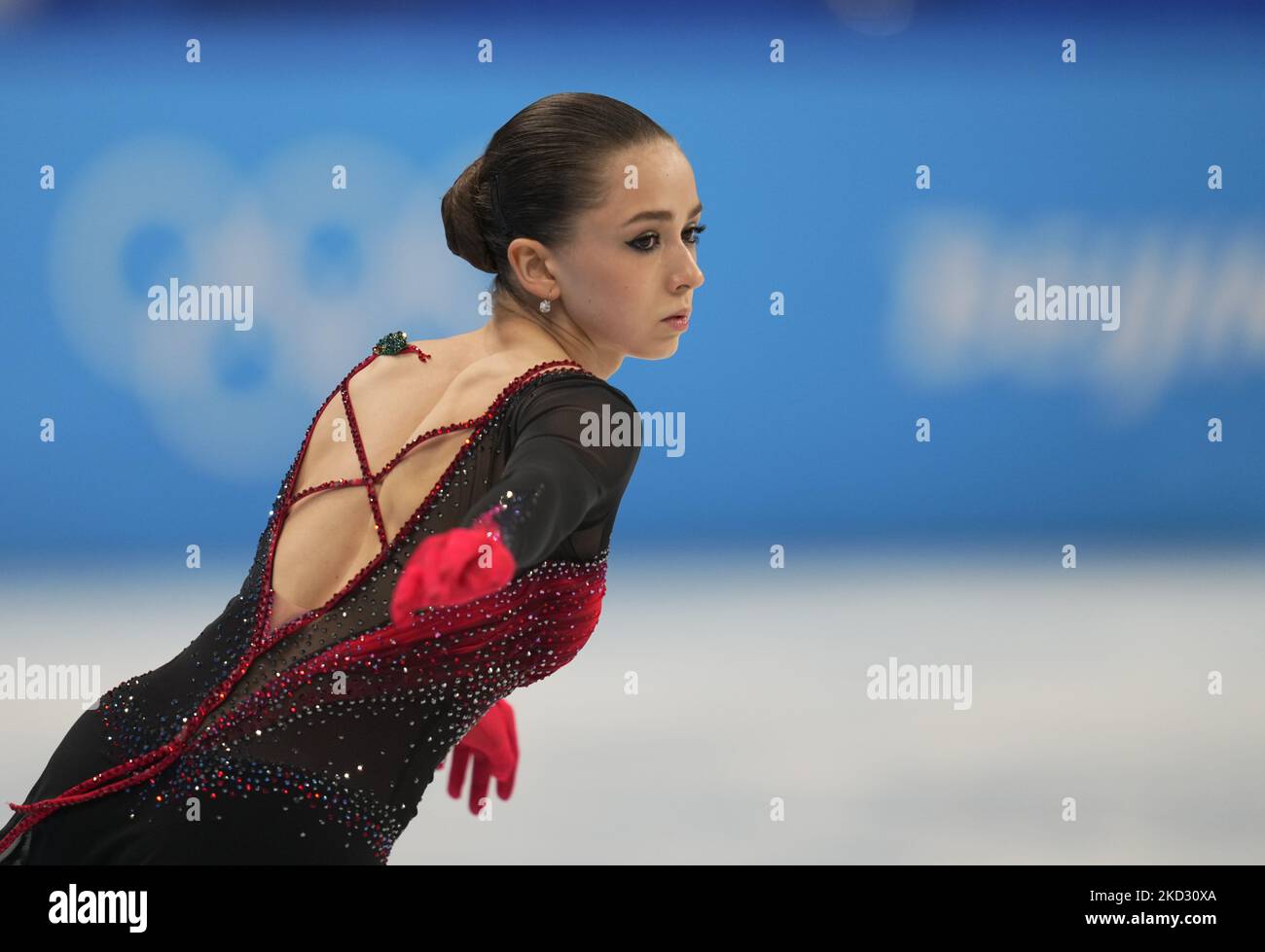 Kamila Valieva from Russia at Figure Skating, Beijing 2022 Winter Olympic Games, Capital Indoor Stadium on February 17, 2022 in Zhangjiakou, China. (Photo by Ulrik Pedersen/NurPhoto) Stock Photo