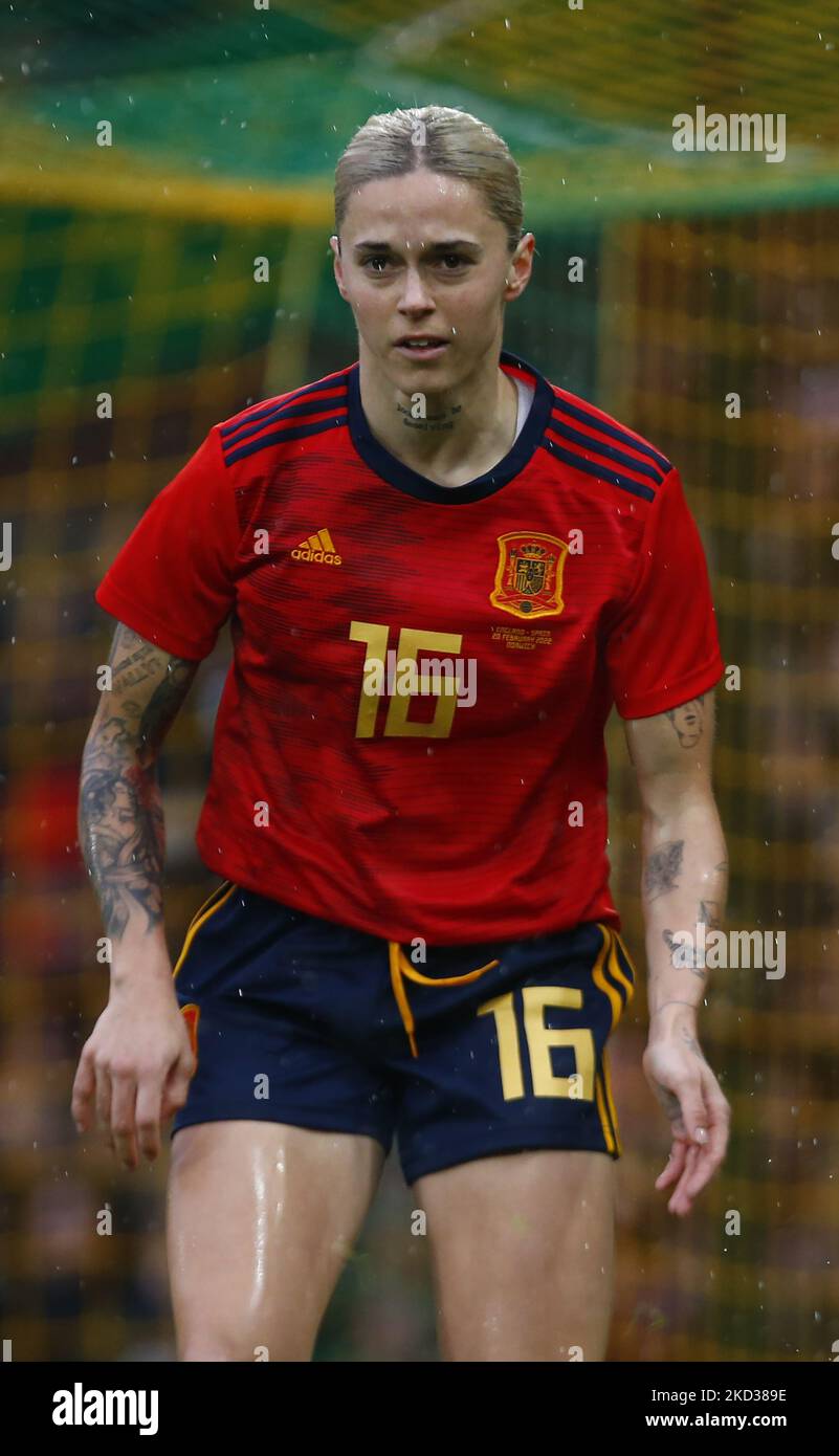 Maria Pilar Leon (Andrea Pereira) (Barcelona)of Spain during Arnold Clark Cup between England Women and Spain at Carrow Road, Norwich on 20th February 2022 (Photo by Action Foto Sport/NurPhoto) Stock Photo