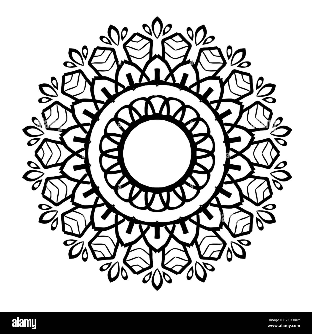 Digital art mandala Black and White Stock Photos & Images - Alamy