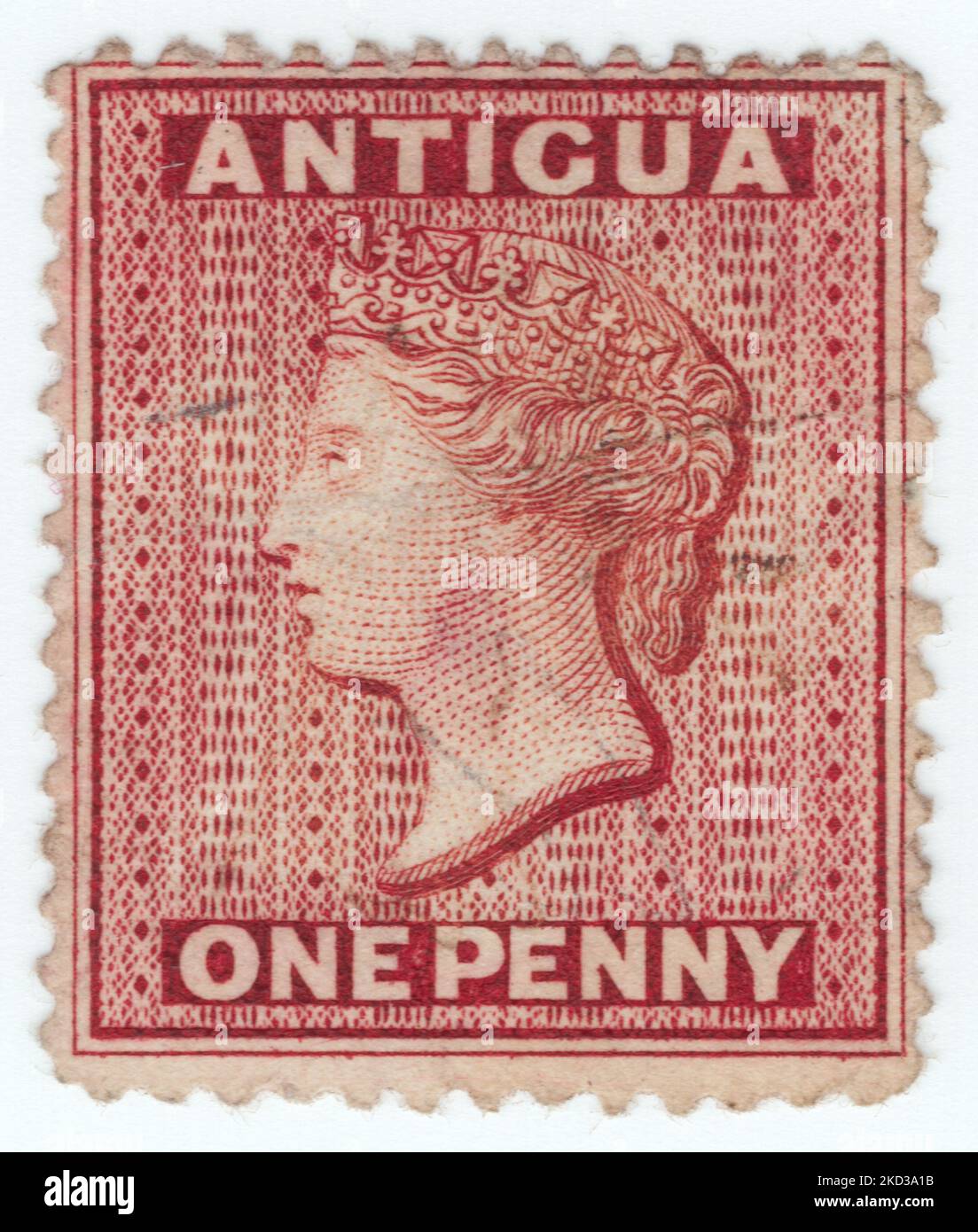 ANTIGUA CIRCA 1873 An 1 pence lake postage stamp showing portrait of
