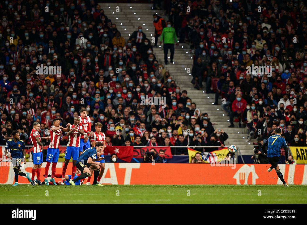 Cristiano Ronaldo during UEFA Champions League Round Of Sixteen First Leg One match between Atletico de Madrid and Manchester United at Wanda Metropolitano on February 23, 2022 in Madrid, Spain. (Photo by Rubén de la Fuente Pérez/NurPhoto) Stock Photo