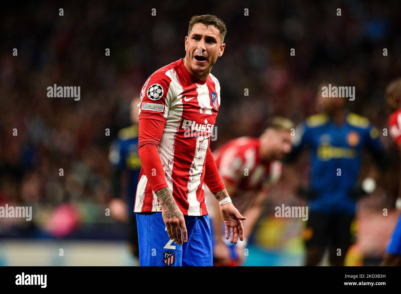 Josema Gimenez during UEFA Champions League Round Of Sixteen First Leg One match between Atletico de Madrid and Manchester United at Wanda Metropolitano on February 23, 2022 in Madrid, Spain. (Photo by Rubén de la Fuente Pérez/NurPhoto) Stock Photo