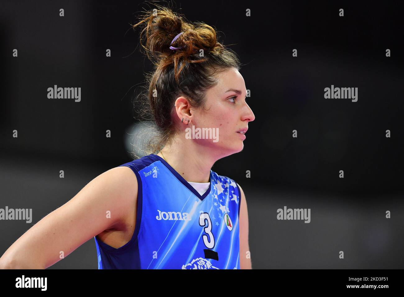 Carlotta Cambi (Il Bisonte Firenze) during the Volleyball Italian Serie A1 Women match Il Bisonte Firenze vs Igor Gorgonzola Novara on February 24, 2022 at the Pala Wanny in Florence, Italy (Photo by Lisa Guglielmi/LiveMedia/NurPhoto) Stock Photo