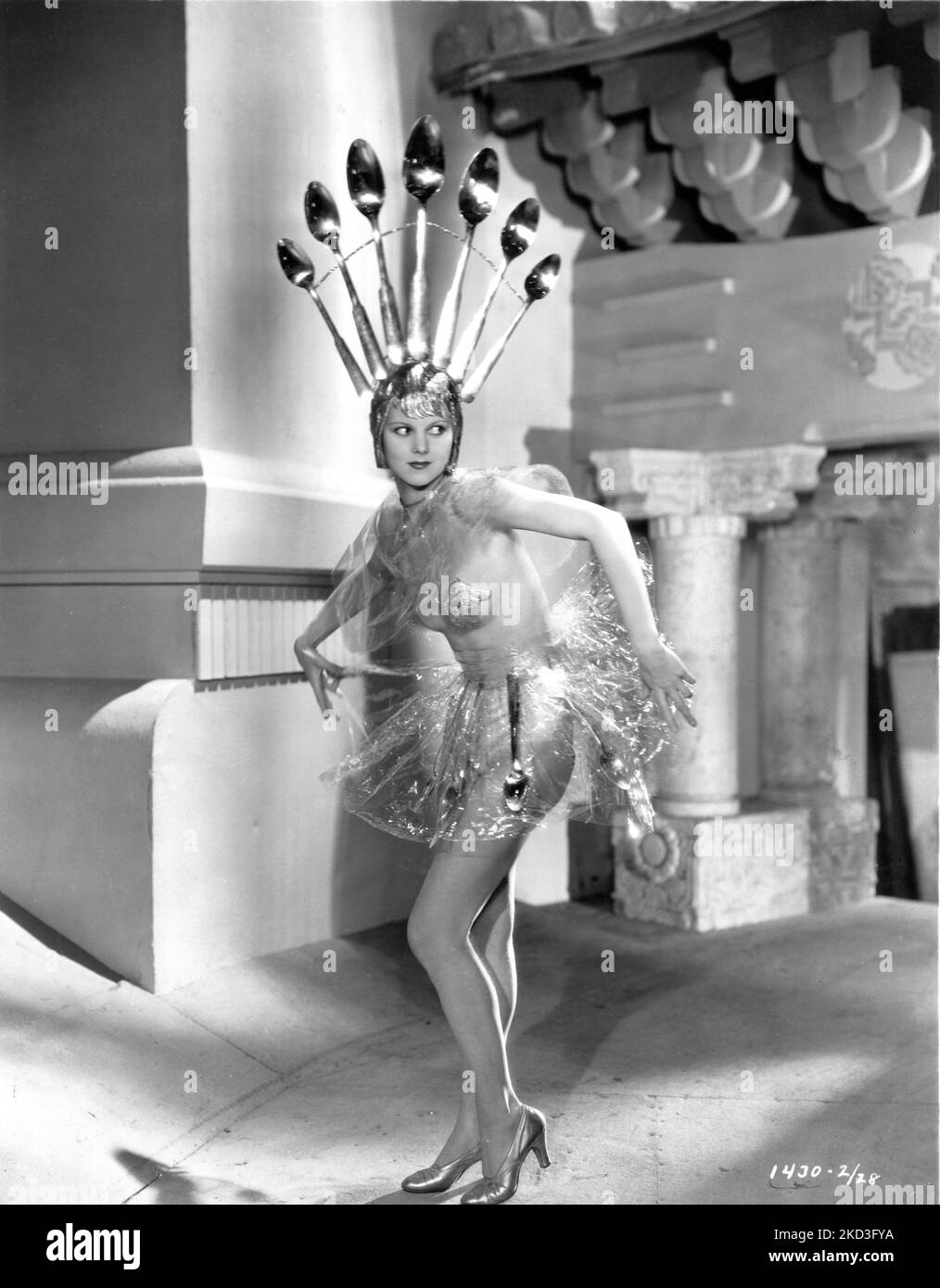 Chorus Girl LEE WINTER dressed in Cellophane with Spoon Headdress in