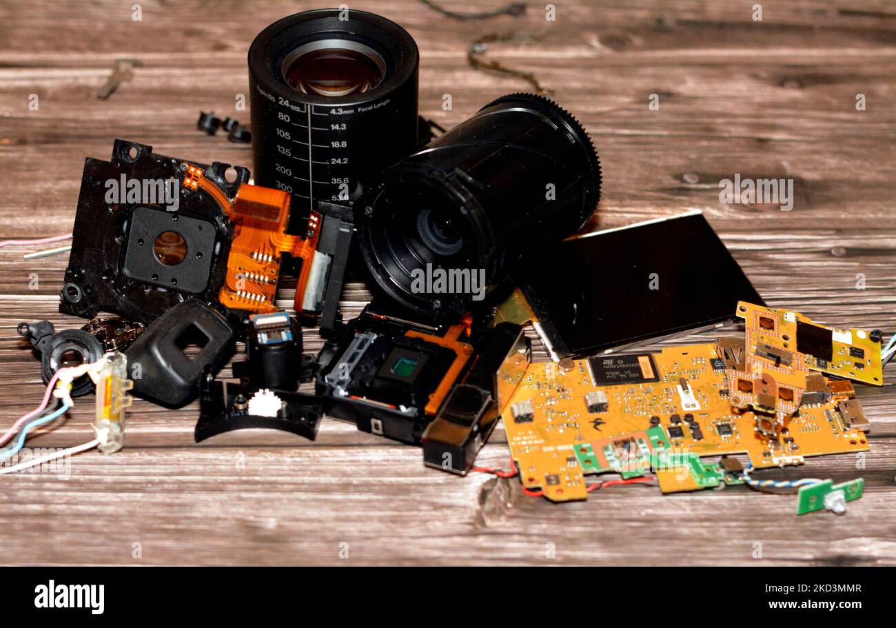 Cairo, Egypt, November 4 2022 The interior components of a compact