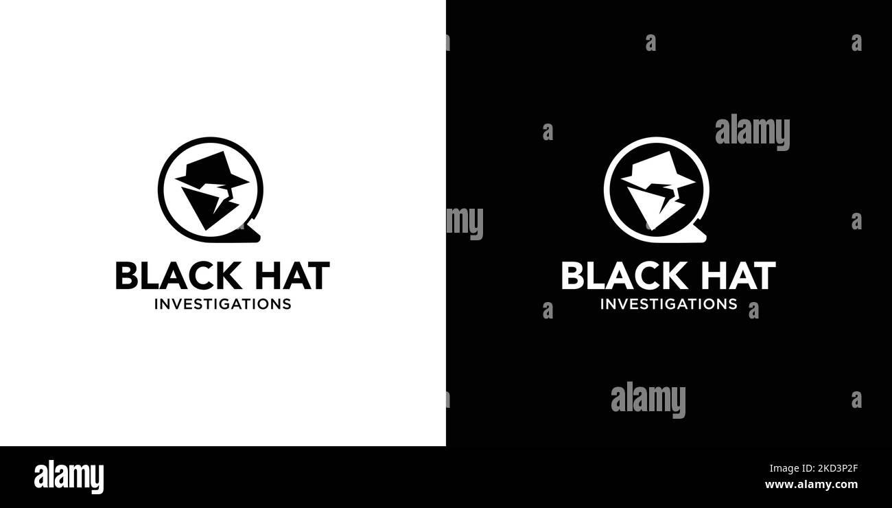 A set of minimalistic logo designs isolated on white and black