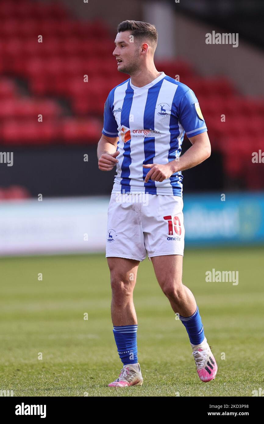 Luke Molyneux of Hartlepool United during the Sky Bet League 2 match between Walsall and Hartlepool United at the Banks' Stadium, Walsall on Saturday 26th February 2022. (Photo by James Holyoak/MI News/NurPhoto) Stock Photo