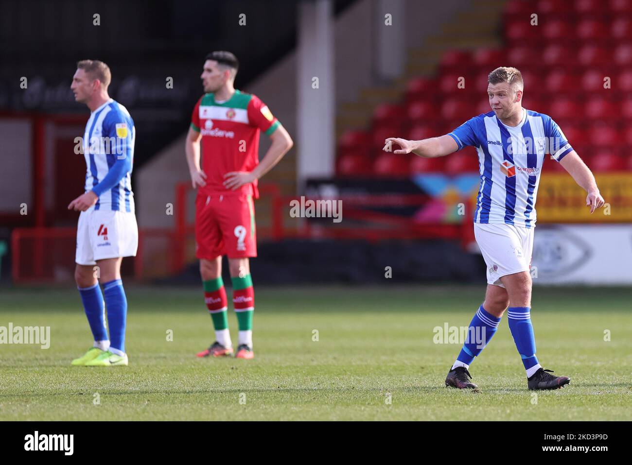 Nicky Featherstone of Hartlepool United gestures during the Sky Bet League 2 match between Walsall and Hartlepool United at the Banks' Stadium, Walsall on Saturday 26th February 2022. (Photo by James Holyoak/MI News/NurPhoto) Stock Photo