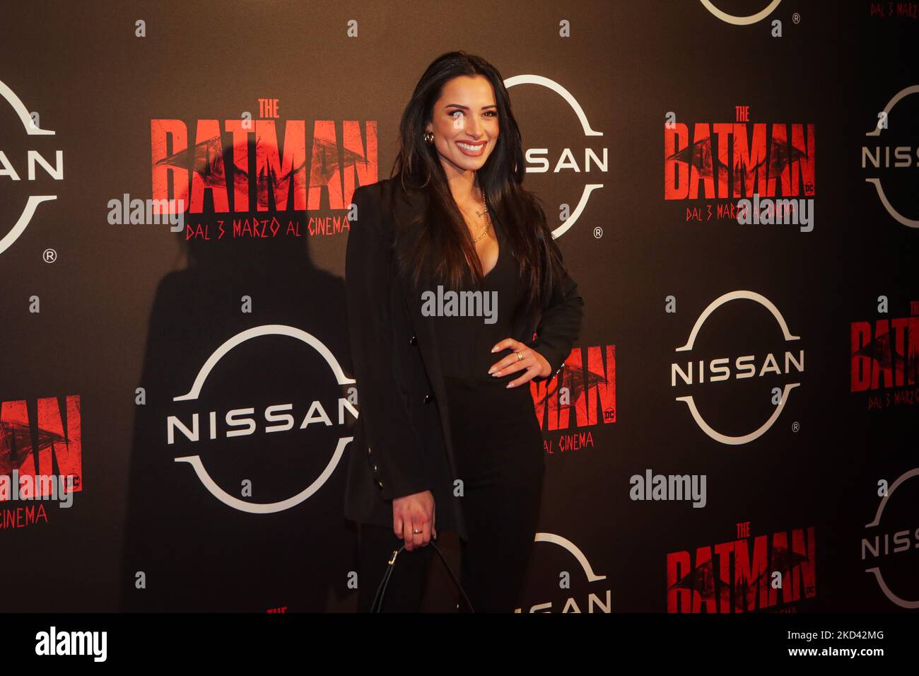 Alessia Prete arriving at the premiere of The Batman at Odeon Cinema on March 01, 2022 in Milan, Italy. (Photo by Mairo Cinquetti/NurPhoto) Stock Photo