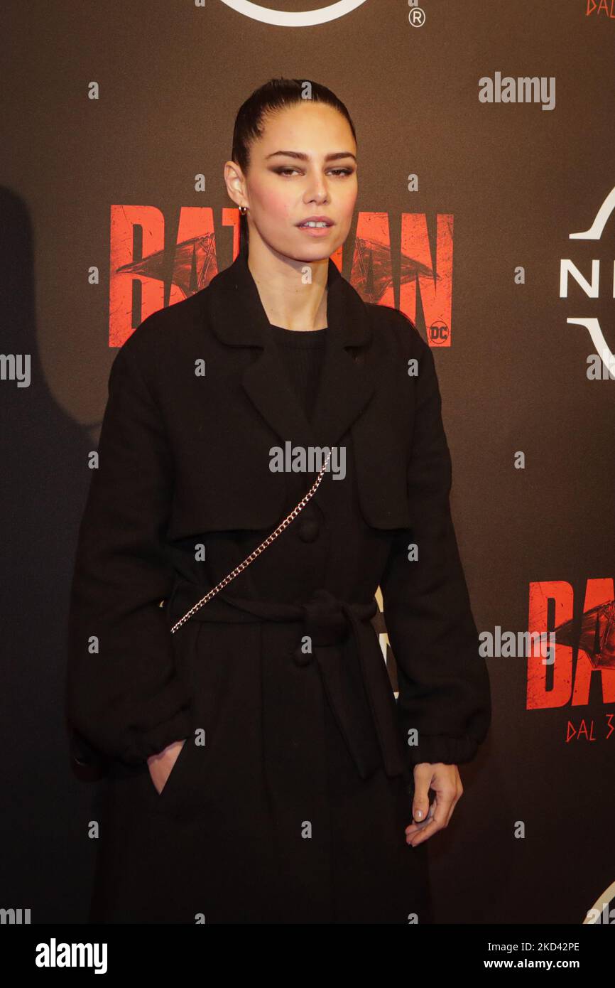 Melissa Greta Marchetto arriving at the premiere of The Batman at Odeon