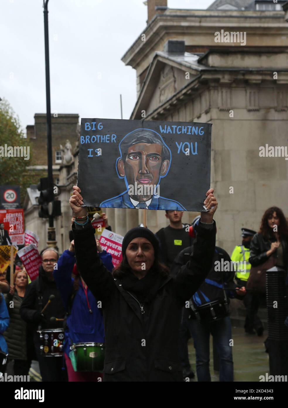 Protesters march through central London, past Westminster and Downing Street, protesting the cost of living crisis and calling for a general election. The protest has been labelled 'Britain is Broken' November 5th 2022 Copyright Anna Hatfield Stock Photo