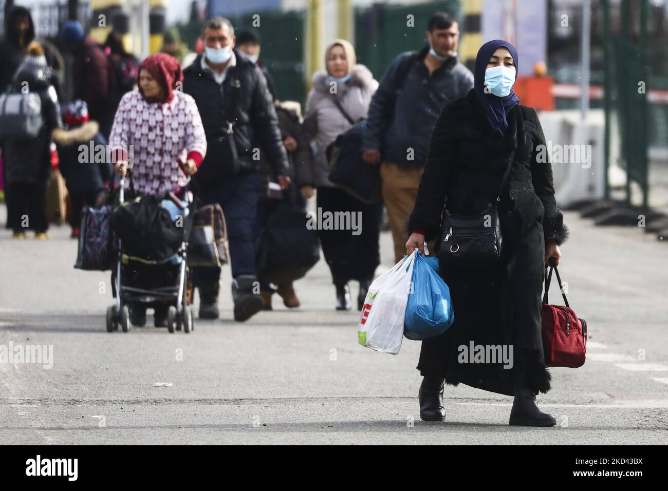 People Fleeing From Ukraine Are Seen After Crossing Ukrainian Polish Border Due To Russian