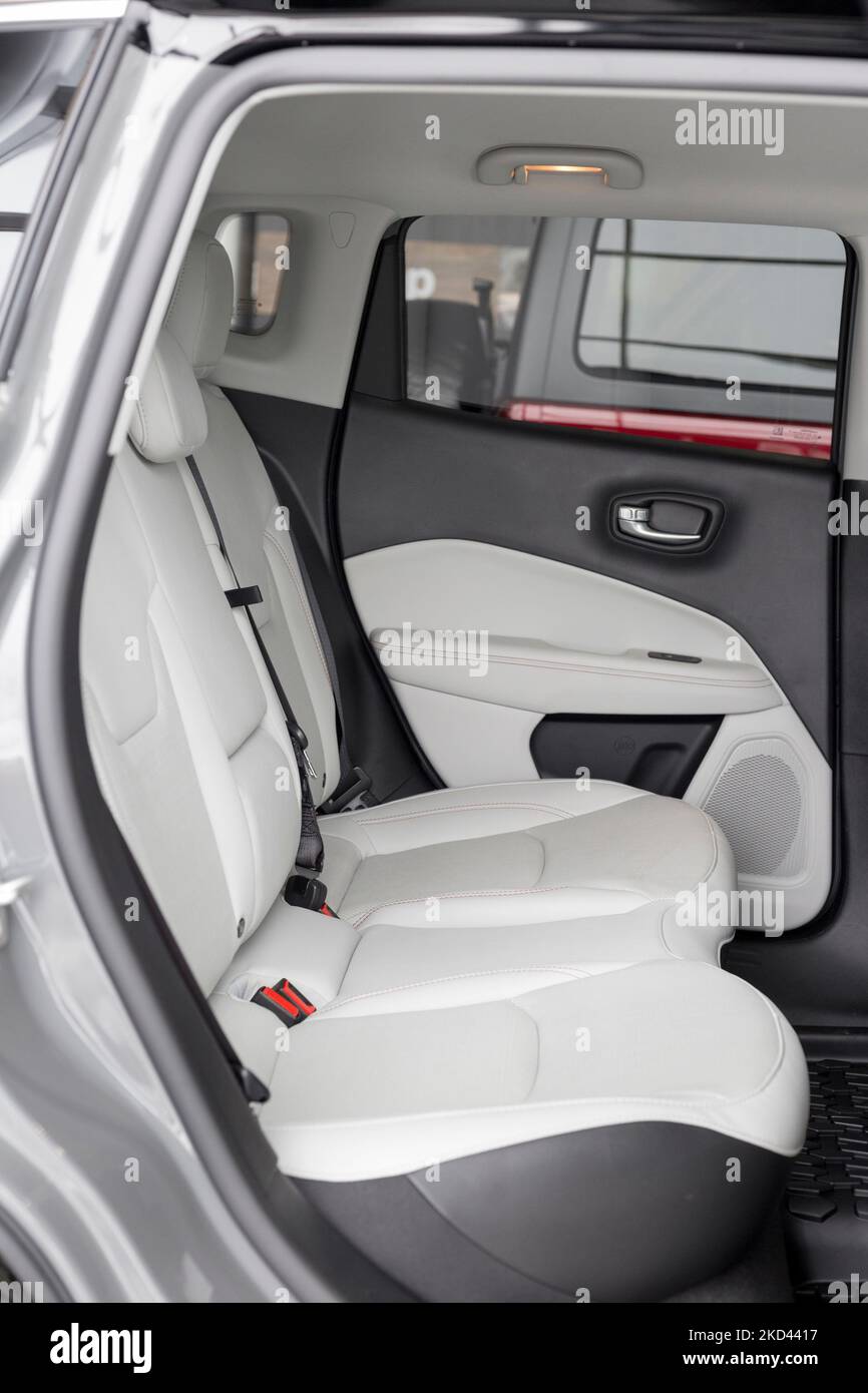 Russia, Izhevsk March 4, 2022 Jeep showroom. Interior of new off