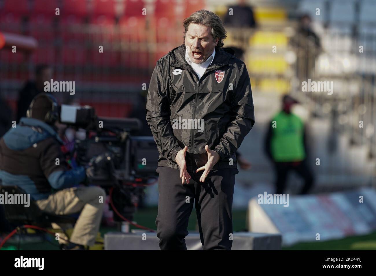 Giovanni Stroppa (Head Coach Monza) during AC Monza against Unione Sportiva Lecce, Serie B, at U-Power Stadium on February 27, 2022. (Photo by Alessio Morgese/NurPhoto) Stock Photo