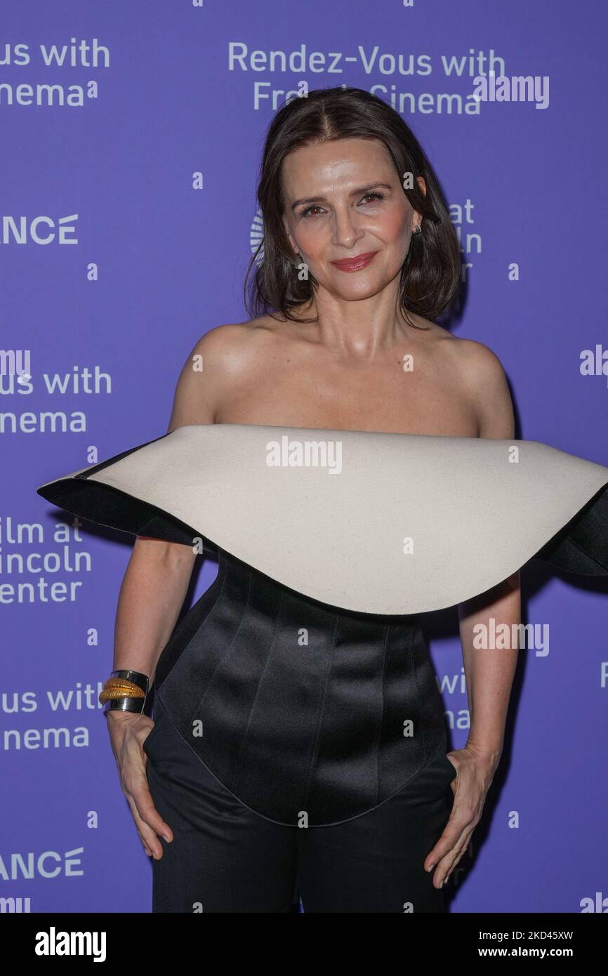 Juliette Binoche attends Film at Lincoln Center's Rendez-Vous With French Cinema opening night screening of 'Fire' at Walter Reade Theater on March 03, 2022 in New York City. (Photo by John Nacion/NurPhoto) Stock Photo
