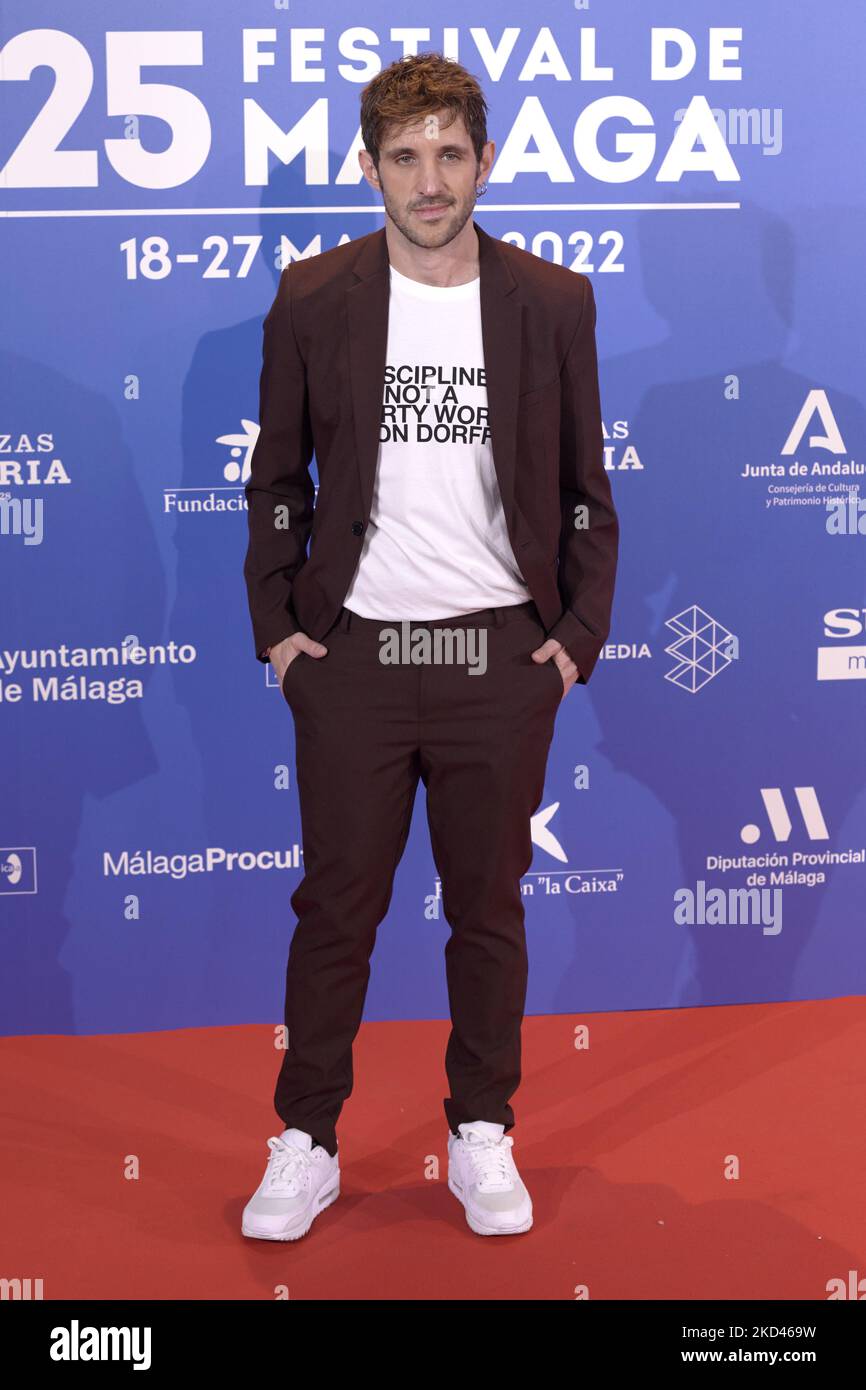 Jota Linares attends the 25th Malaga Film Festival presentation at 'Rosewood Villa Magna' Hotel in Madrid, Spain (Photo by Carlos Dafonte/NurPhoto) Stock Photo