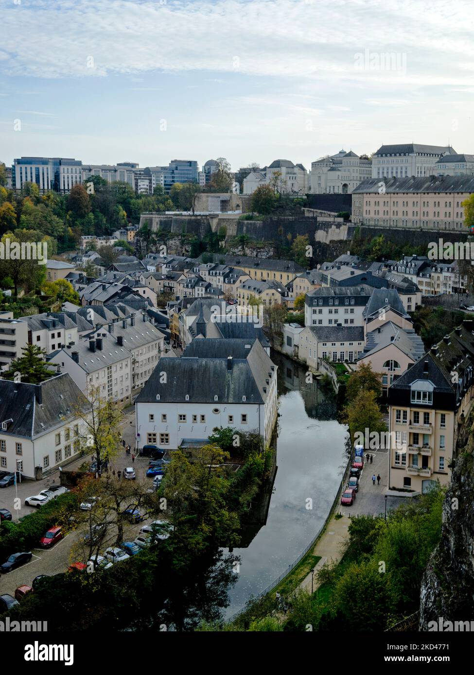 Luxembourg cityscape with Grund quarter Stock Photo