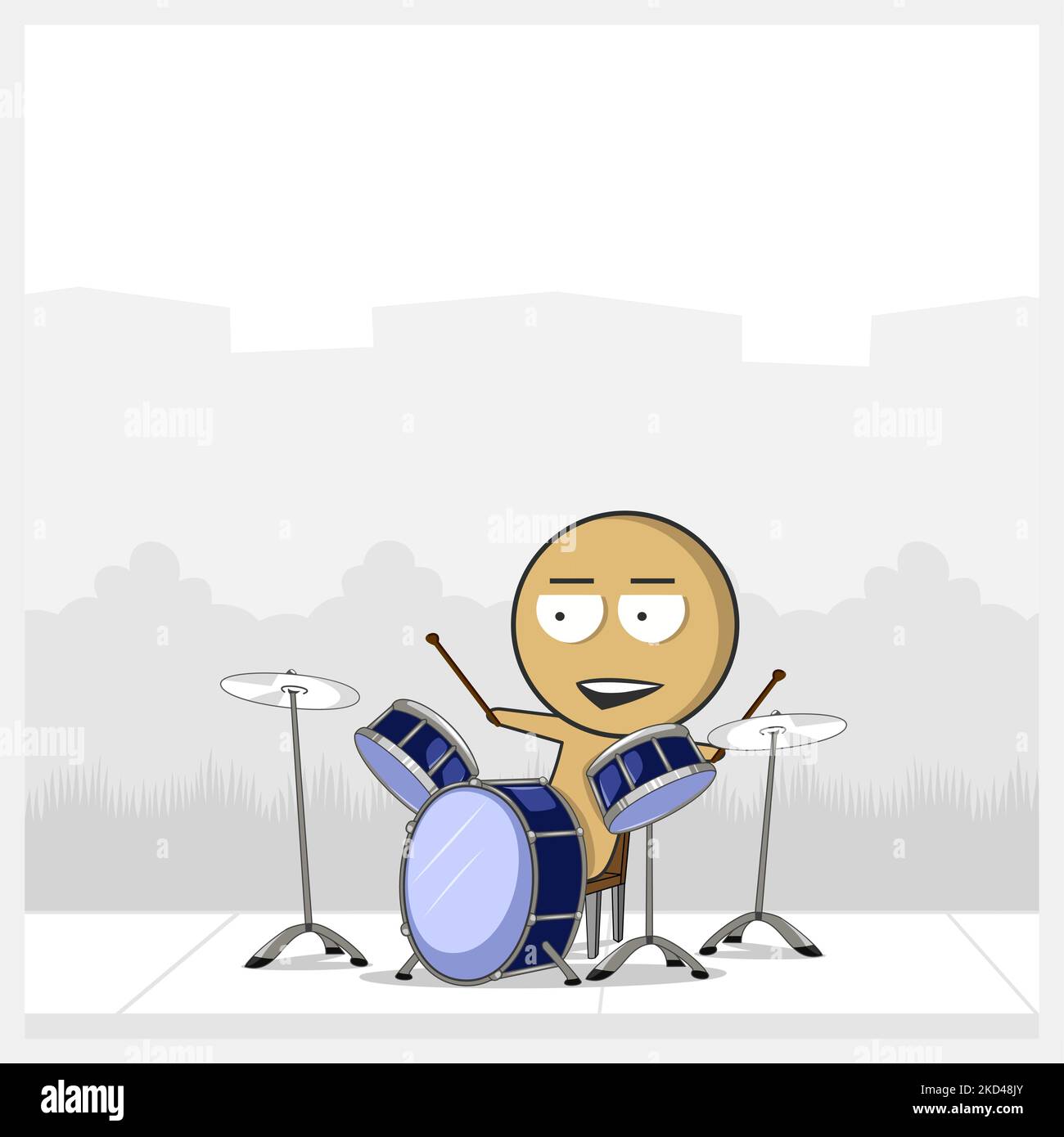 Musician playing drums Stock Vector