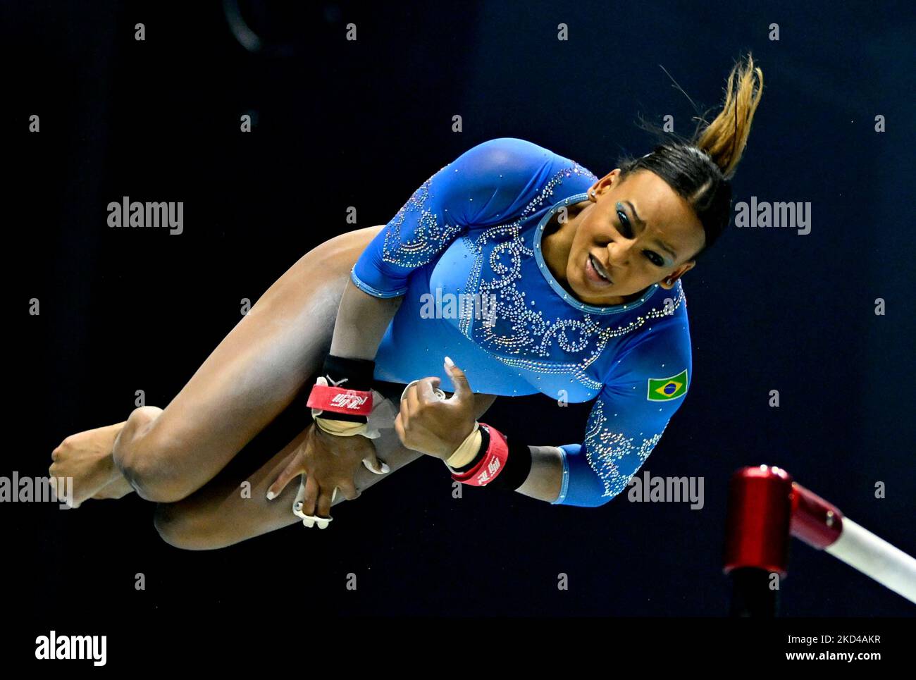 Brazilian Rebecca Andrade pictured in action during the Women's Uneven