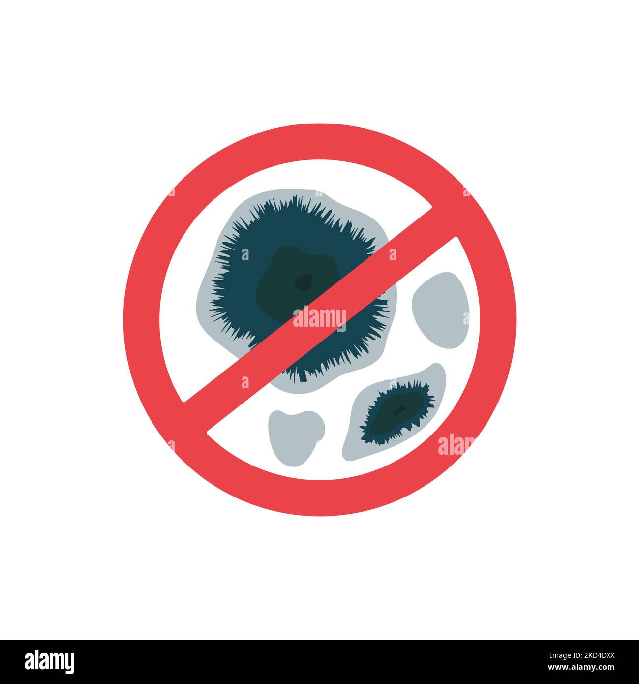 Mold stop sign, conceptual illustration Stock Photo