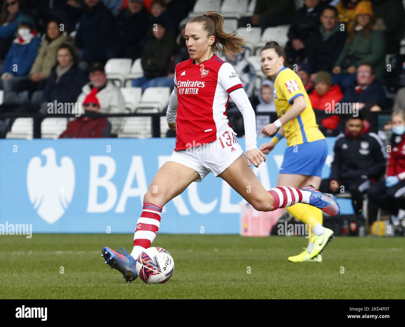Lia Walti of Arsenal during Barclays FA Women's Super League between Arsenal Women and Birmingham City Women at Meadow Park, Borehamwoodn, UK on 06th March 2022 (Photo by Action Foto Sport/NurPhoto) Stock Photo