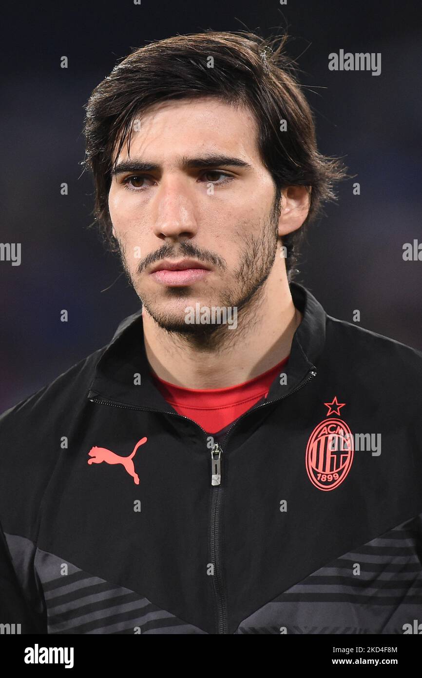 Sandro Tonali of AC Milan during the Serie A match between SSC Napoli