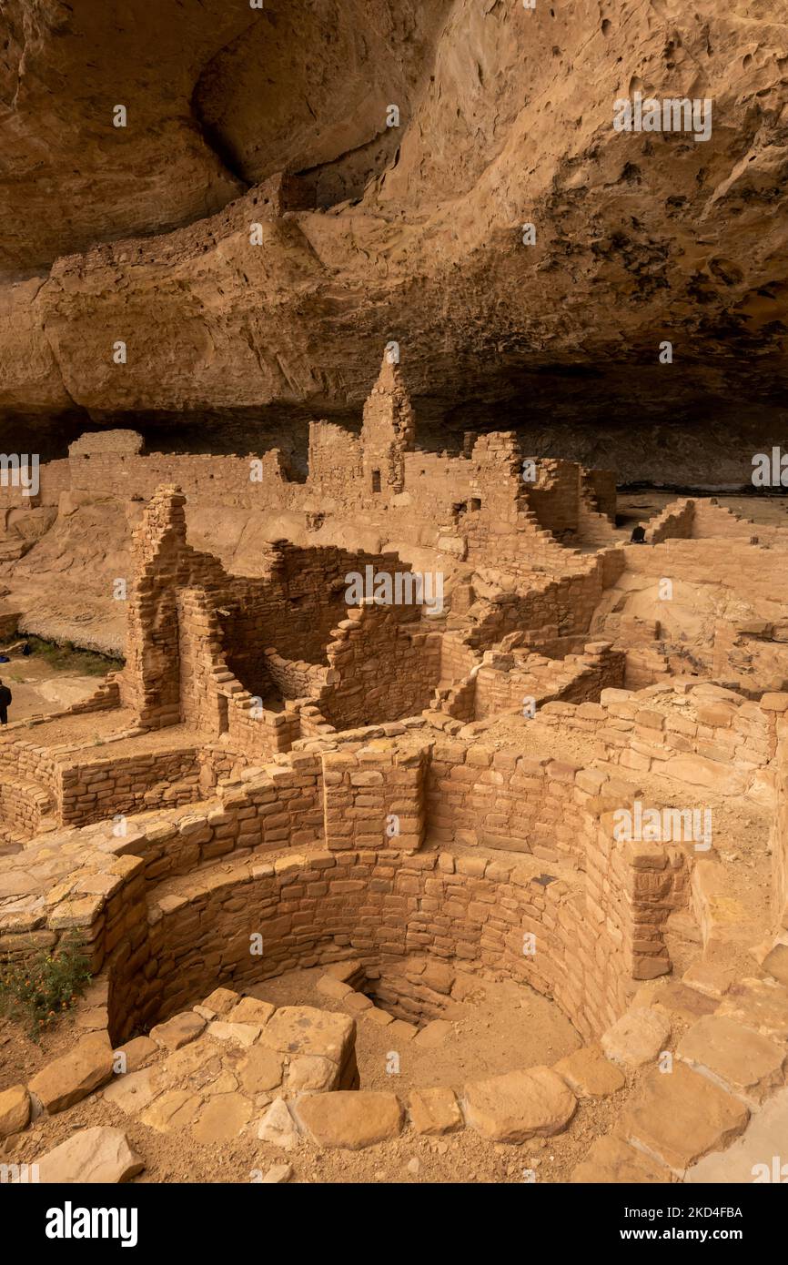 Deep Kiva Example At Long House In Mesa Verde National Park Stock Photo ...
