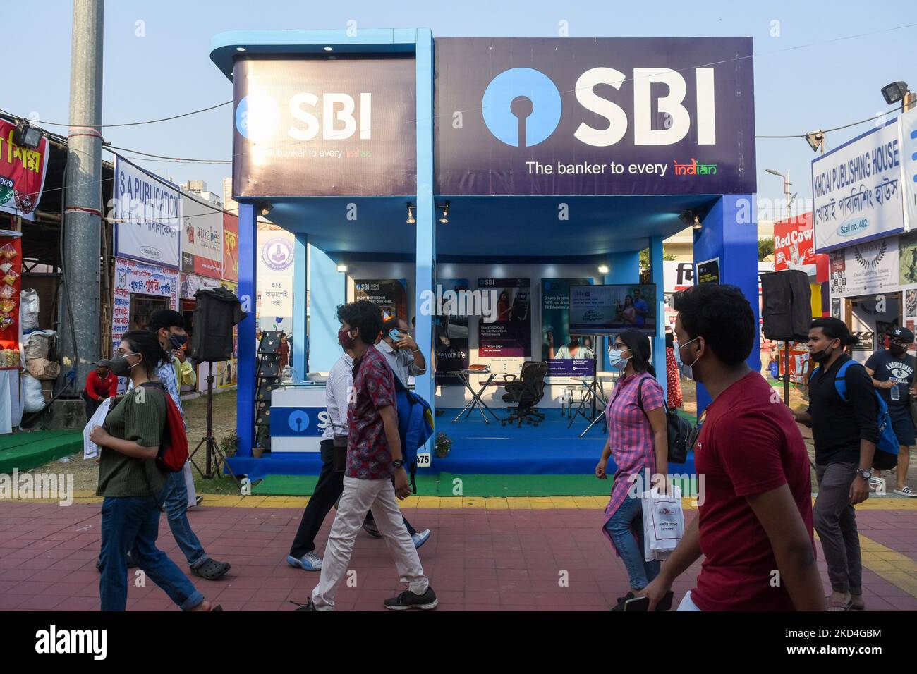 An State Bank of India stall at Kolkata book fair ground in Kolkata