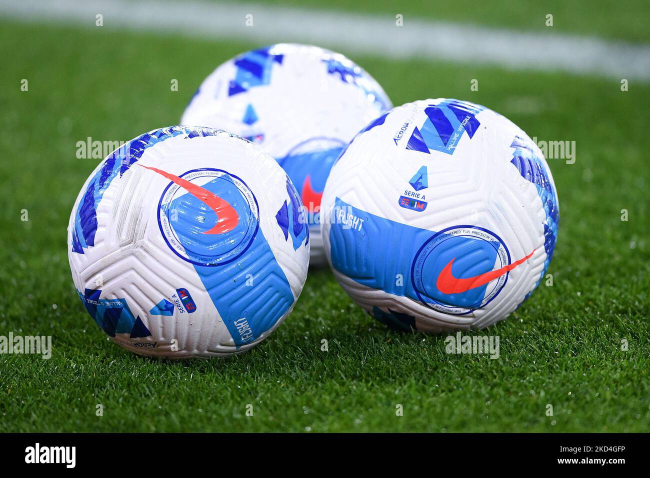 New Nike Flight match ball of Serie A during the Serie A match between SSC Napoli and AC Milan at Stadio Diego Armando Maradona, Naples, Italy on 6 March 2022. (Photo by Giuseppe Maffia/NurPhoto) Stock Photo