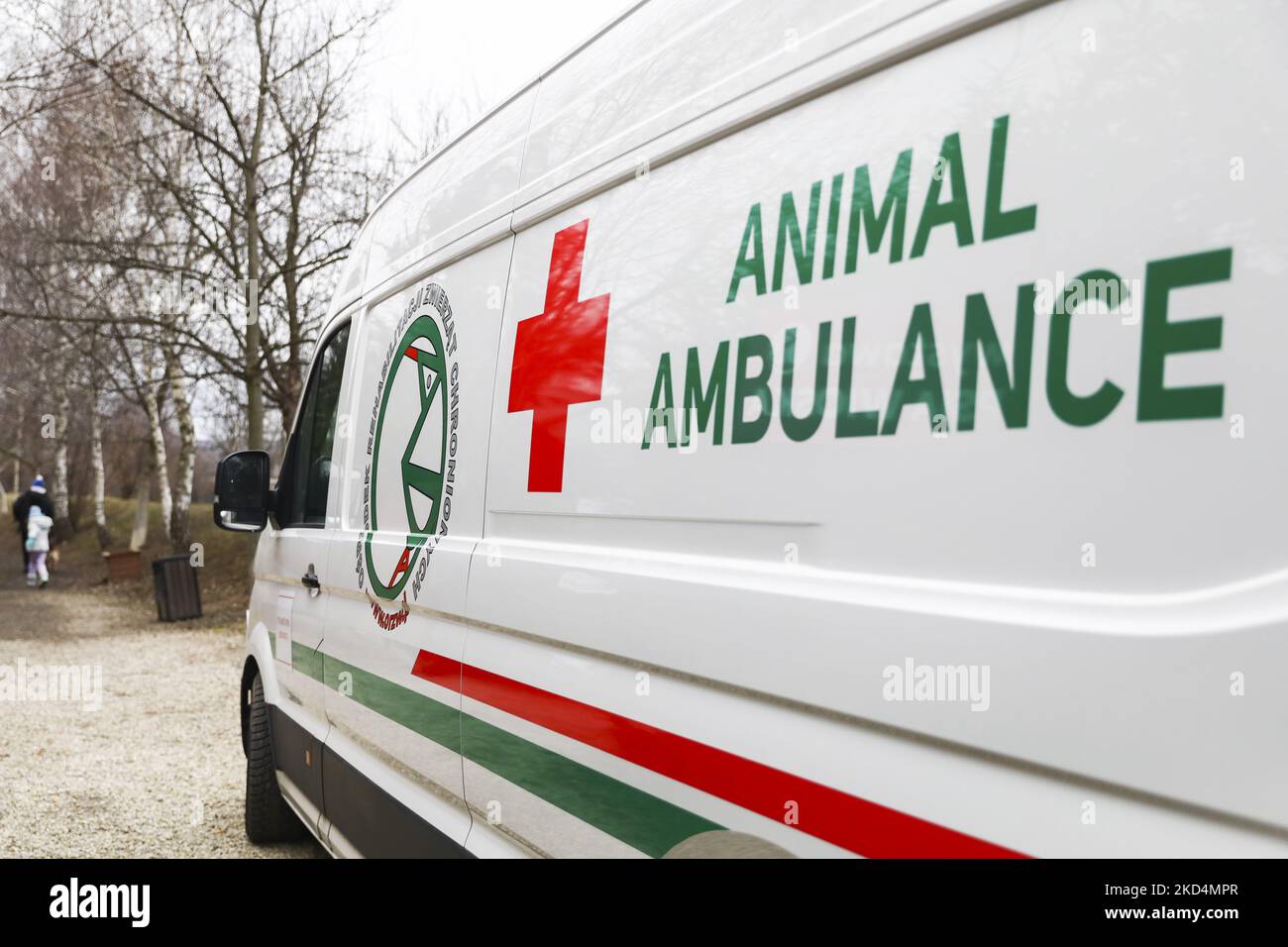 An animal ambulance is seen outside 'Ada' pet clinic which is giving a ...