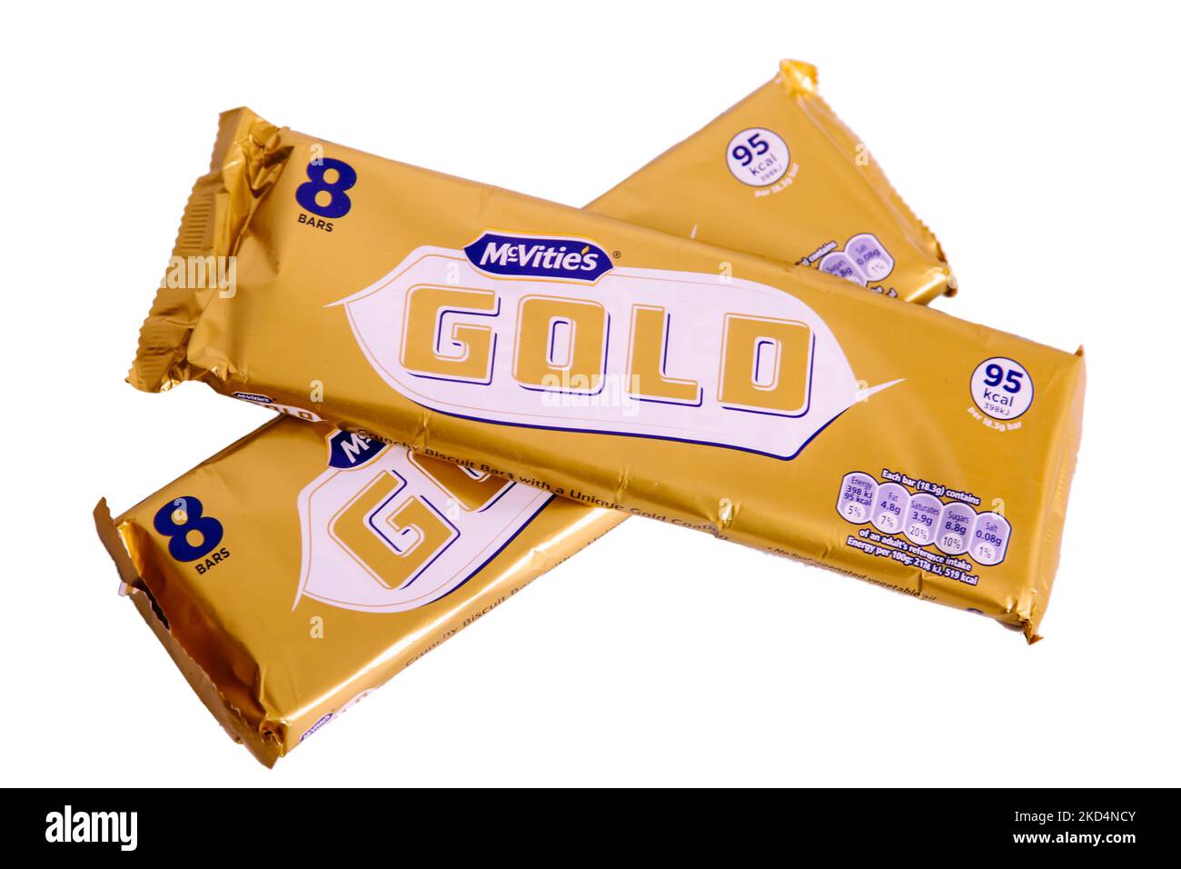 McVities Gold Bars - 2 multipack of 8 bars of golden chocolate bar snack treat Stock Photo
