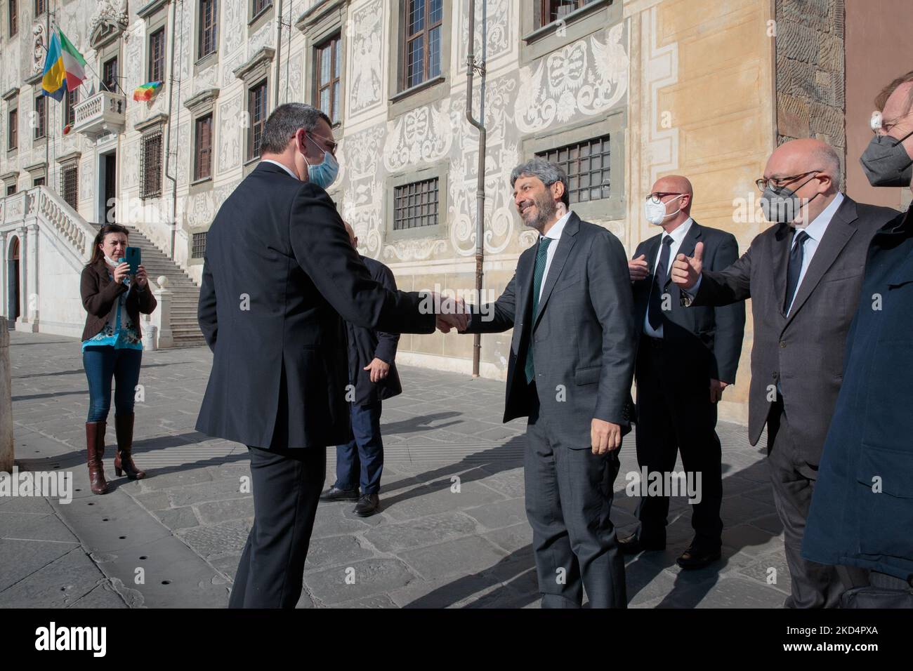 President of the chamber of deputies Roberto Fico visited the Normale university in Pisa, Italy, on March 10, 2022. During the presence of Roberto FIco in town, the normal university organized an encounter with students. (Photo by Enrico Mattia Del Punta/NurPhoto) Stock Photo