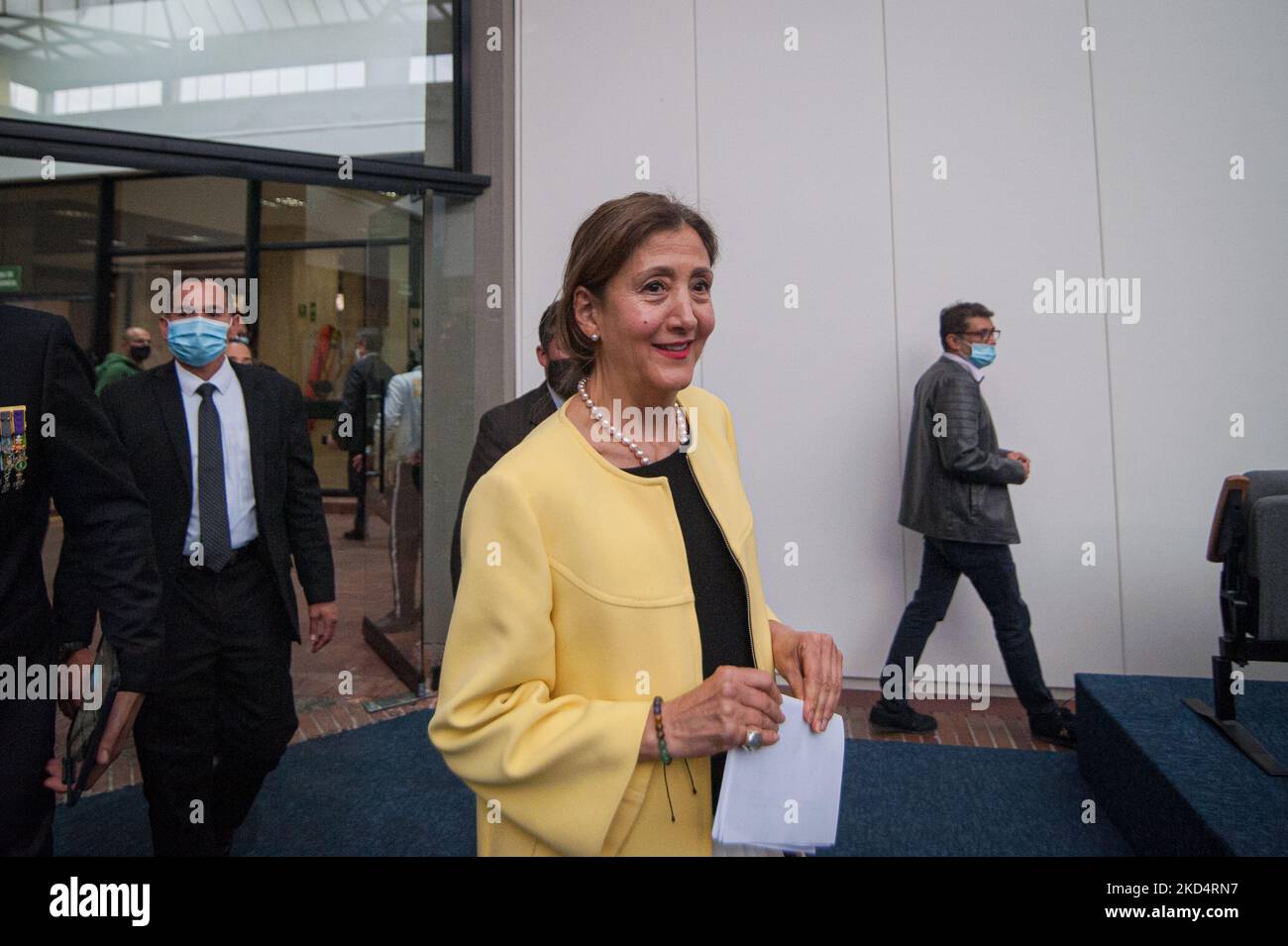 Presidential candidate Ingrid Betancourt during an event were she officializes her presidential campaing and announces her vice presidential candidate Jose Luis Esparza former coronel of Colombia's military forces, on March 11, 2022. (Photo by Sebastian Barros/NurPhoto) Stock Photo