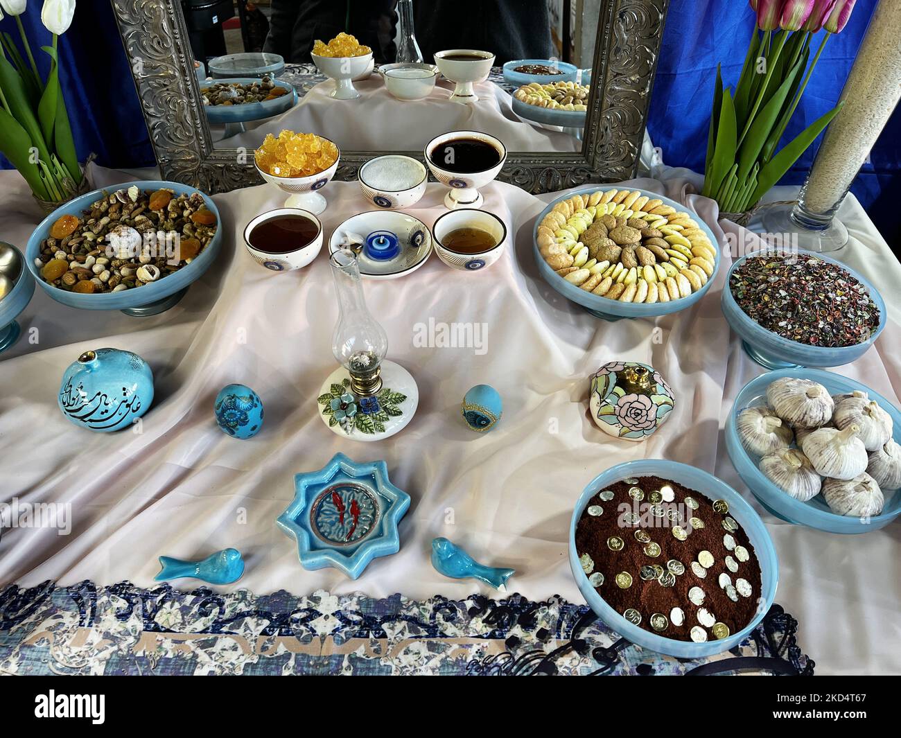 Traditional items on display at an Iranian shop for the