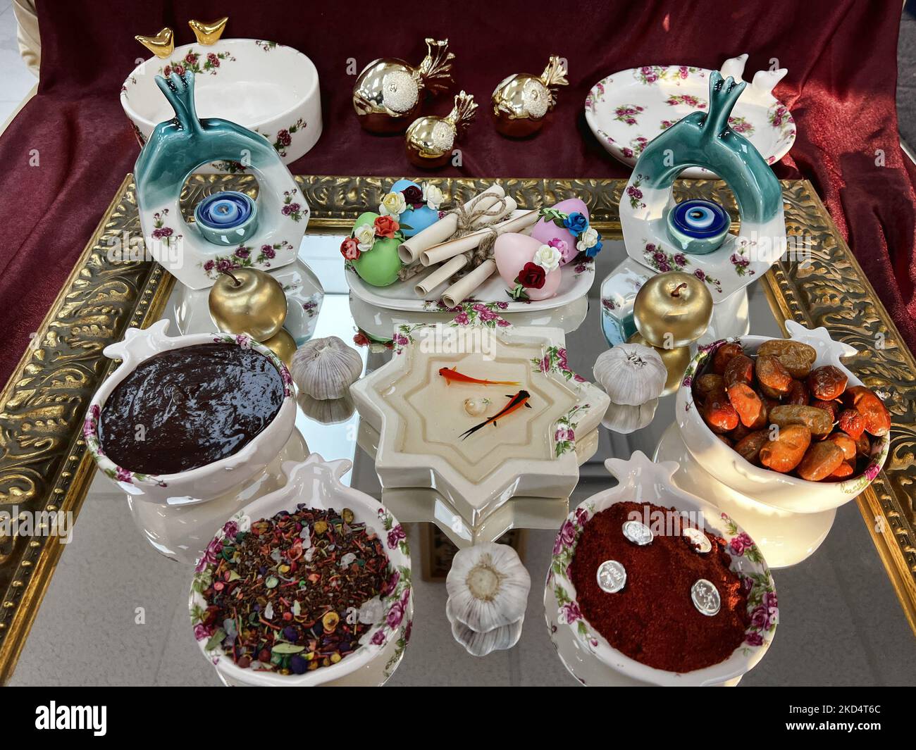 Traditional items on display at an Iranian shop for the