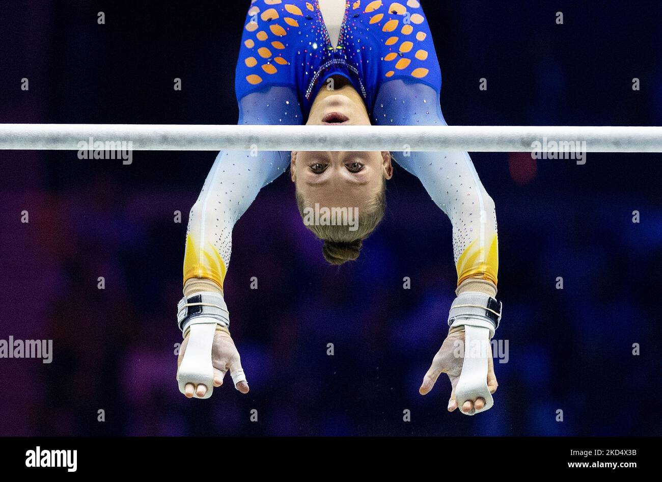 LIVERPOOL Sanna Veerman in action during the women's bridge apparatus