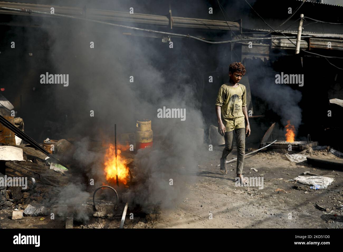 Mohammad sazid Hassan is ten years old worker works in Ship building industry in Dhaka ...