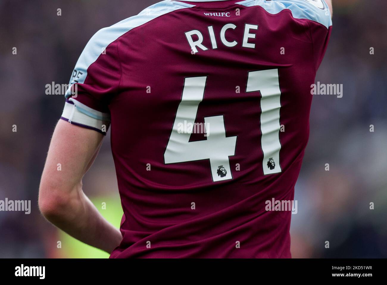 Declan Rice of West Ham looks on during the Premier League match ...