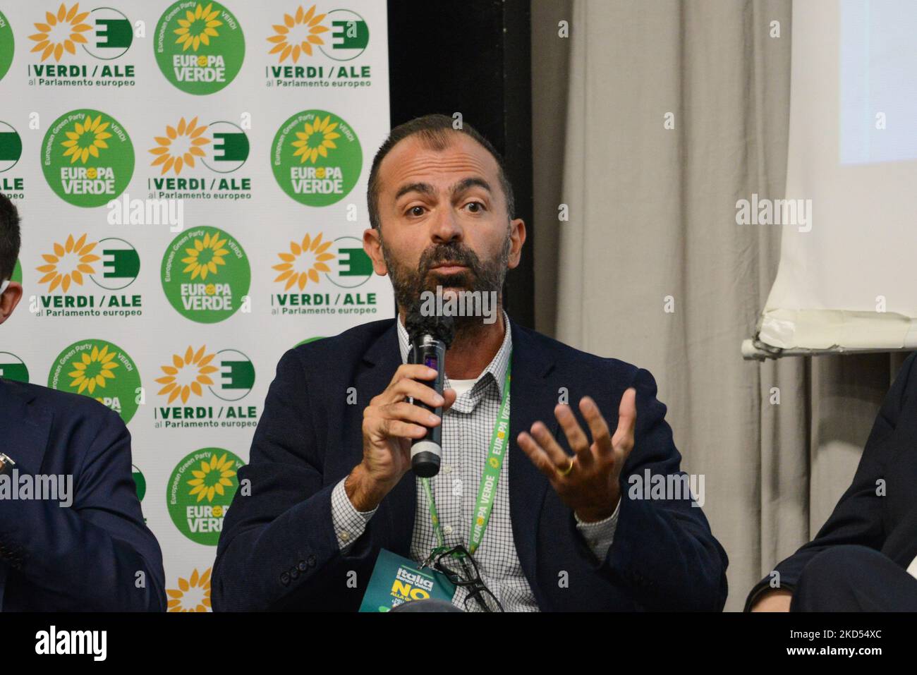 Lorenzo Fioramonti, deputy during the News ''Italy without poisons. No to war'', programmatic conference of Europa Verde and the European Green Party Verdi. on March 13, 2022 at the Rome in Rome, Italy (Photo by Gloria Imbrogno/LiveMedia/NurPhoto) Stock Photo