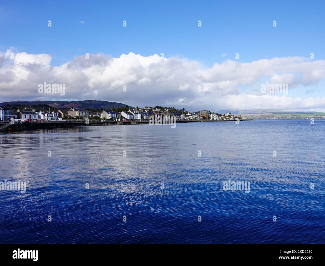 Landscape featuring the town of Dunoon on the edge of the Firth of ...