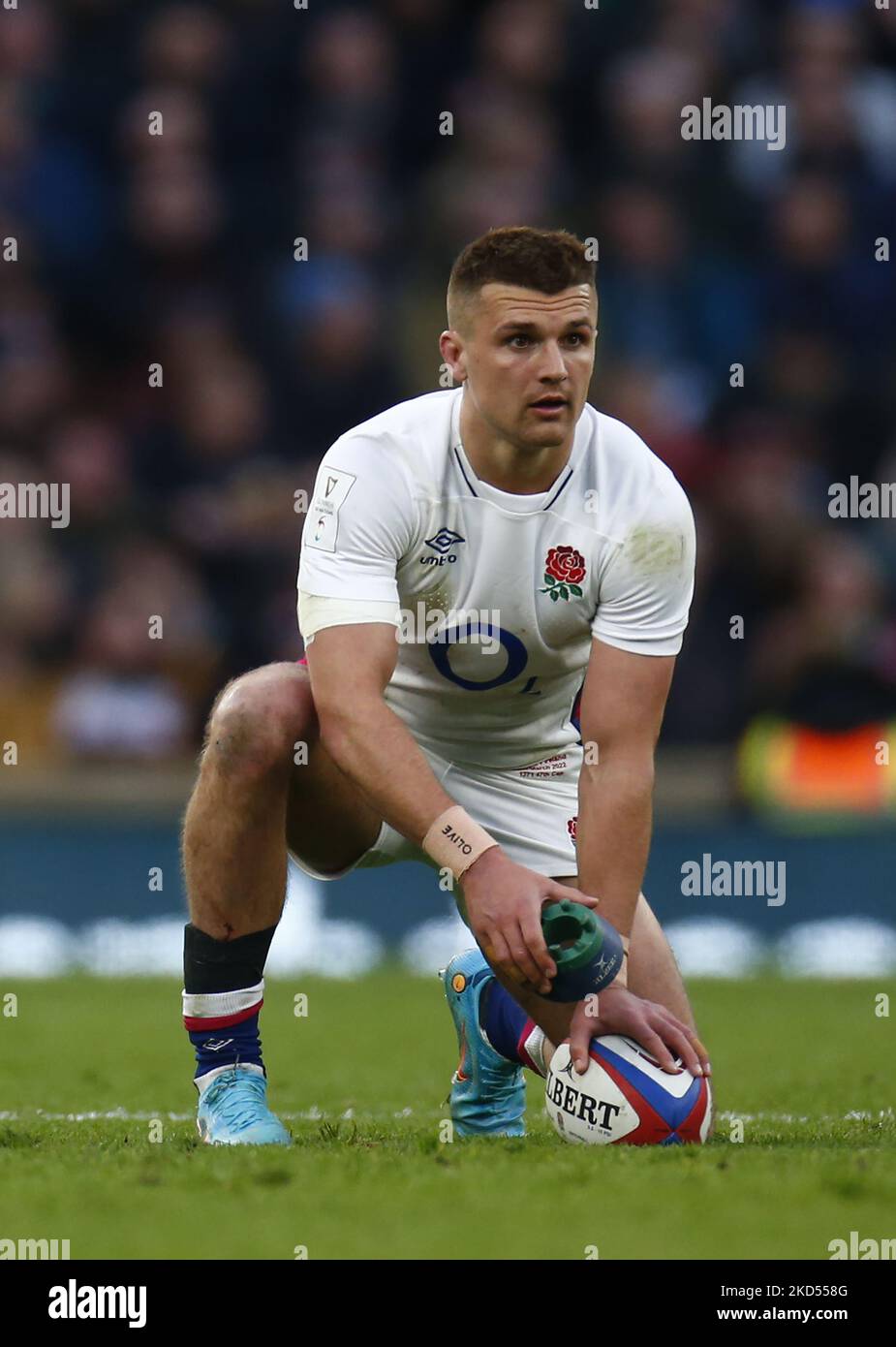 Herry Slade of England during Guinness six Nations match between England and Ireland, at Twickenham Stadium on 12th March, 2022 in London, England (Photo by Action Foto Sport/NurPhoto) Stock Photo
