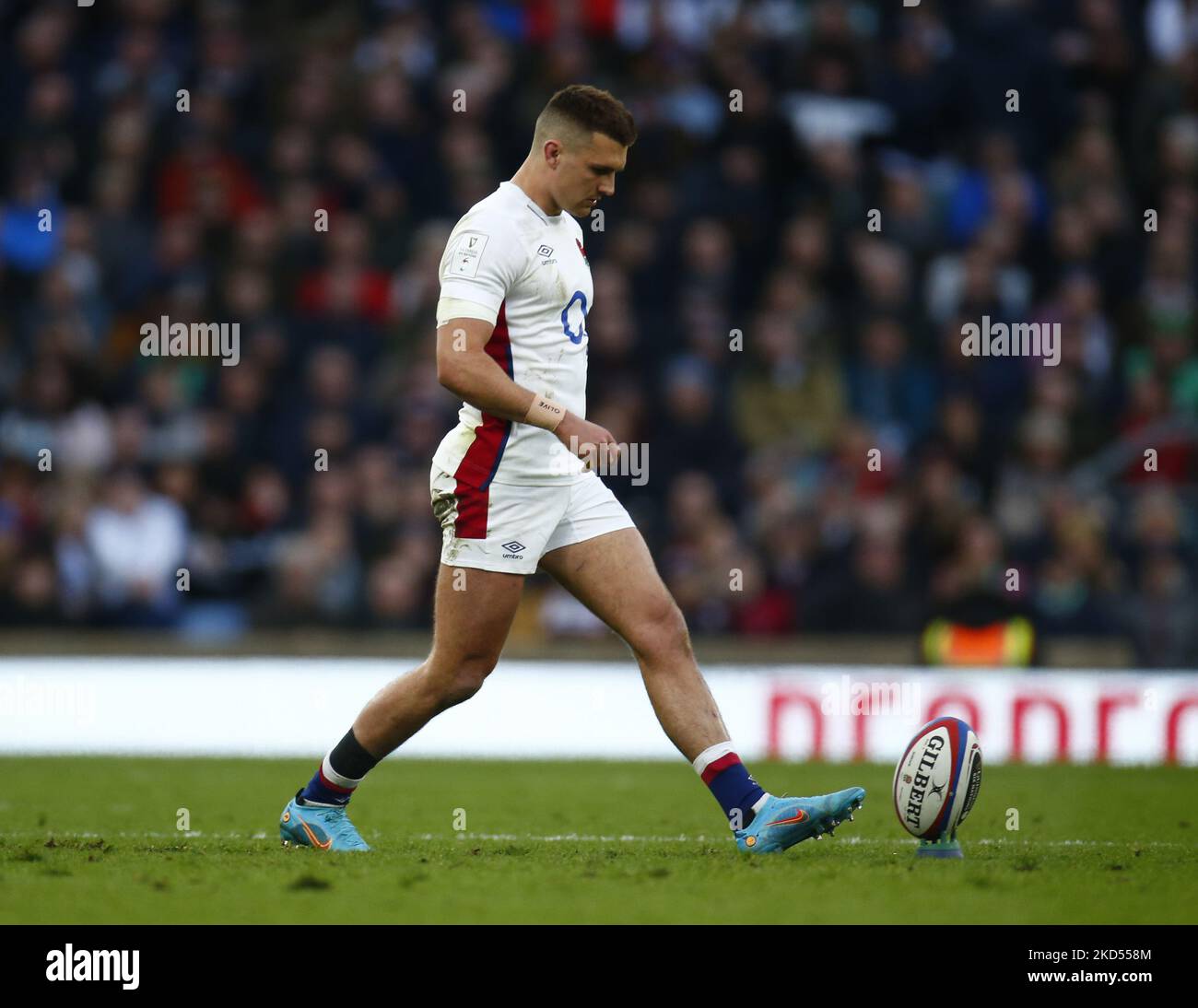 Herry Slade of England during Guinness six Nations match between England and Ireland, at Twickenham Stadium on 12th March, 2022 in London, England (Photo by Action Foto Sport/NurPhoto) Stock Photo