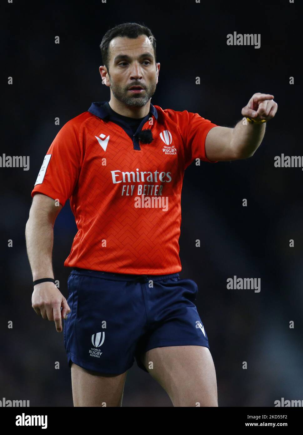 Referee: Mathieu Raynal (FFR) during Guinness six Nations match between England and Ireland, at Twickenham Stadium on 12th March, 2022 in London, England (Photo by Action Foto Sport/NurPhoto) Stock Photo