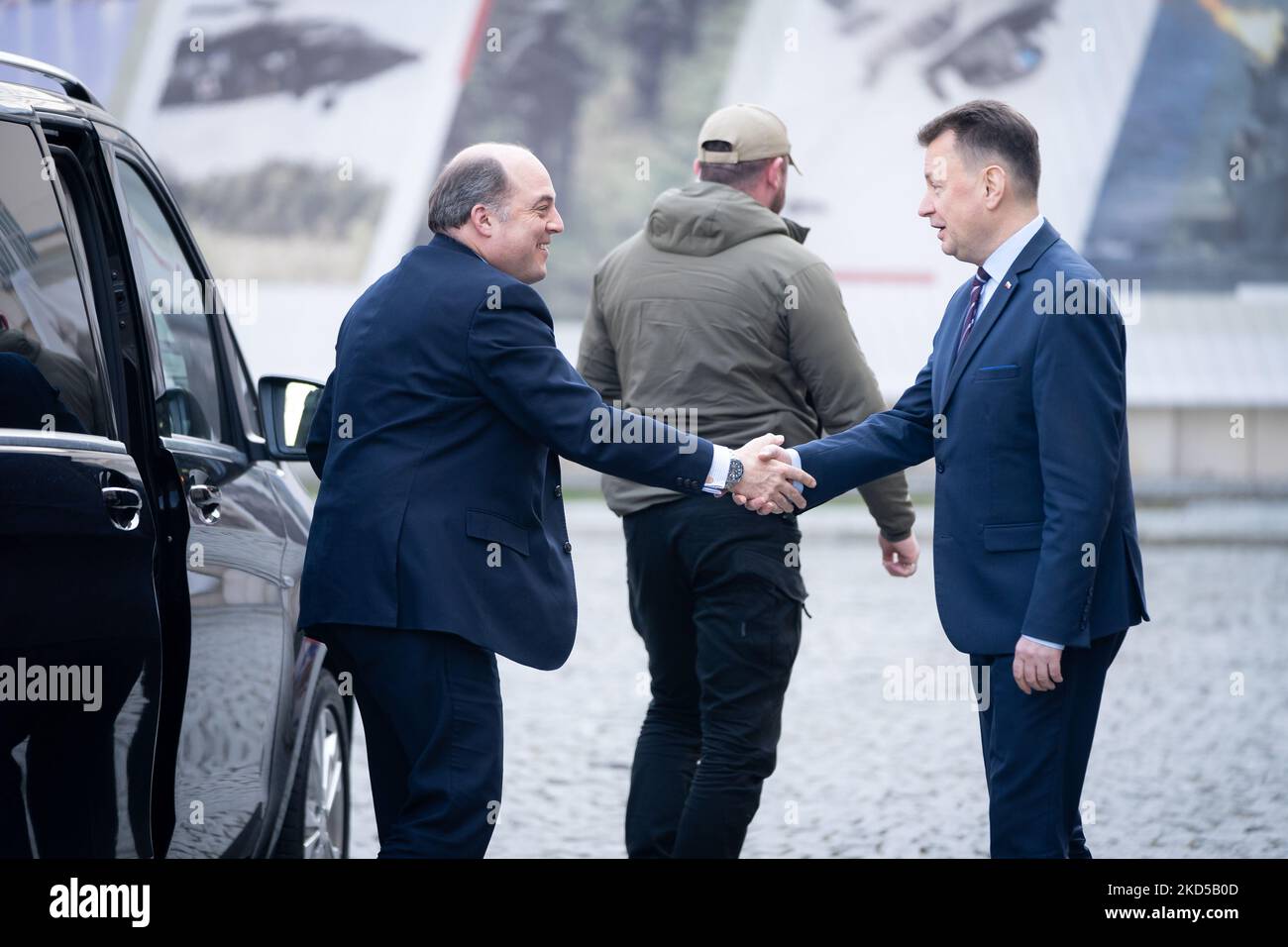 British Defence Secretary Ben Wallace meets Polish Defence Minister Mariusz Blaszczak at Ministry of Defence in Warsaw, Poland, on March 17, 2022 (Photo by Mateusz Wlodarczyk/NurPhoto) Stock Photo